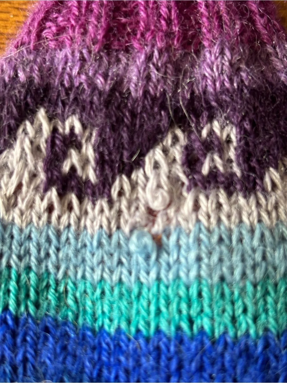 Alpaca wool Colorful Striped Knit Kids Mittens with Connecting Cord